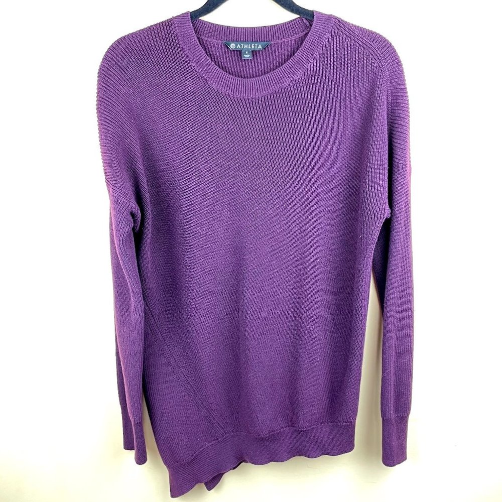 Athleta Purple Silk Pima Cotton Tencel Sweater S